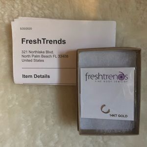 NWT 14kt White Gold Nose Ring